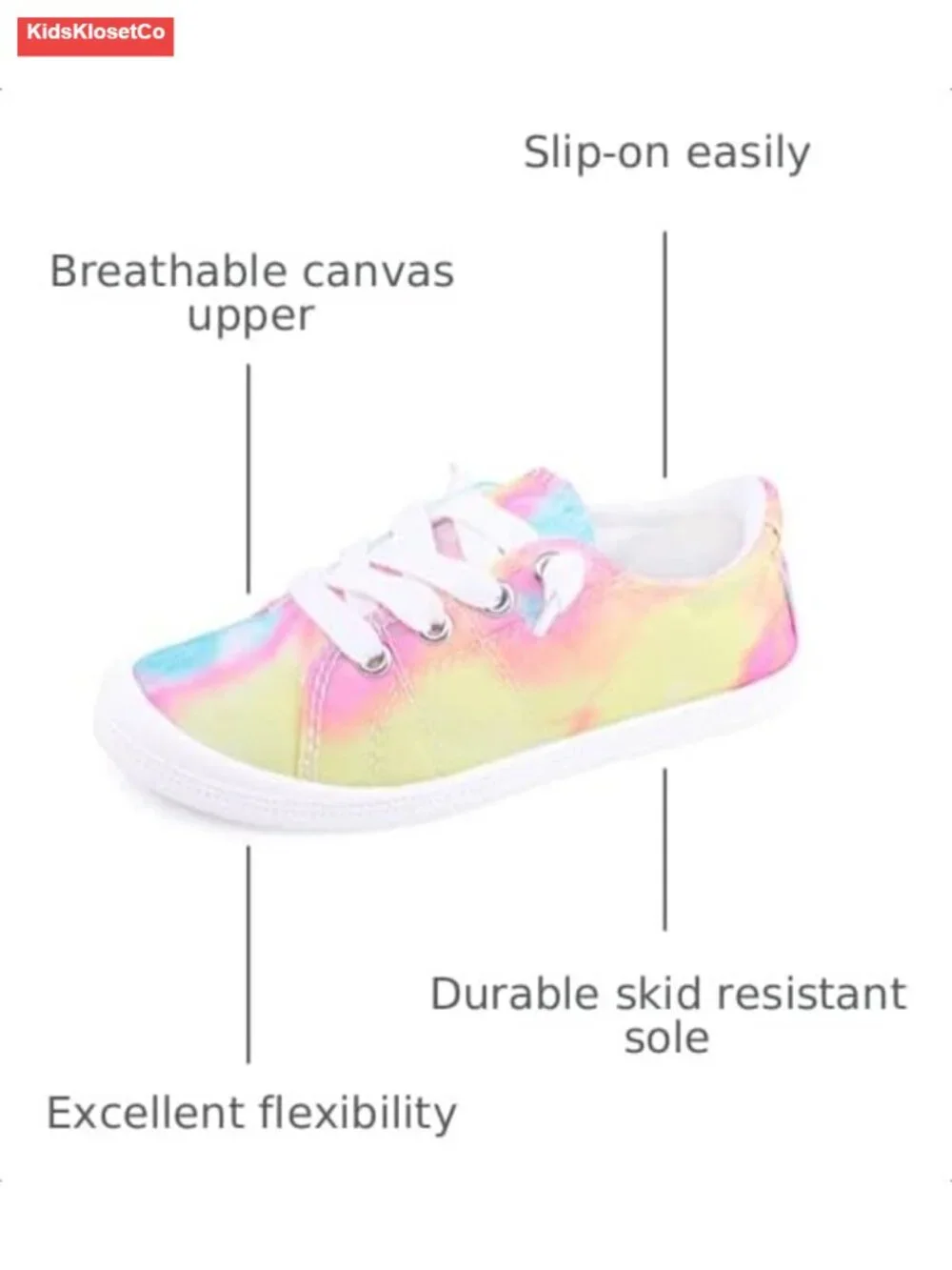 Kids Slip On Canvas Sneakers, Elastic Laces Low Top Casual Shoes, Breathable